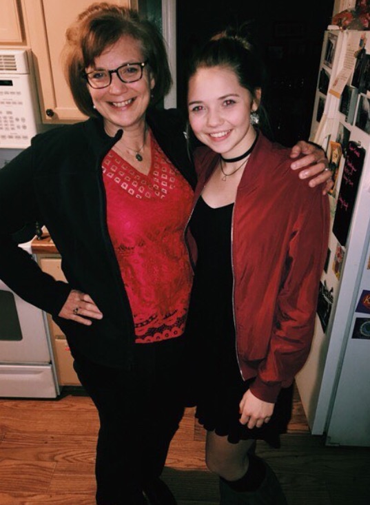 Sophomore Grace Small poses with her mother.