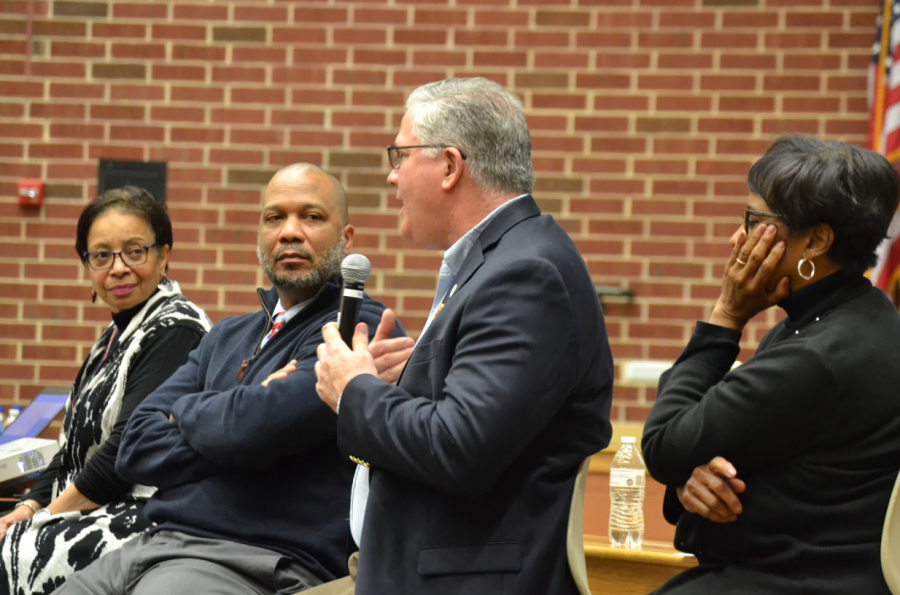 Speaking during the Civil Rights Roundtable, panelists captivate students as they
share the stories of their experiences. Junior walked away with a better understanding
of life during segregation. 