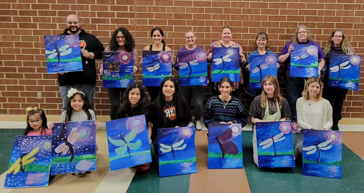 Spring paint night art pieces. 