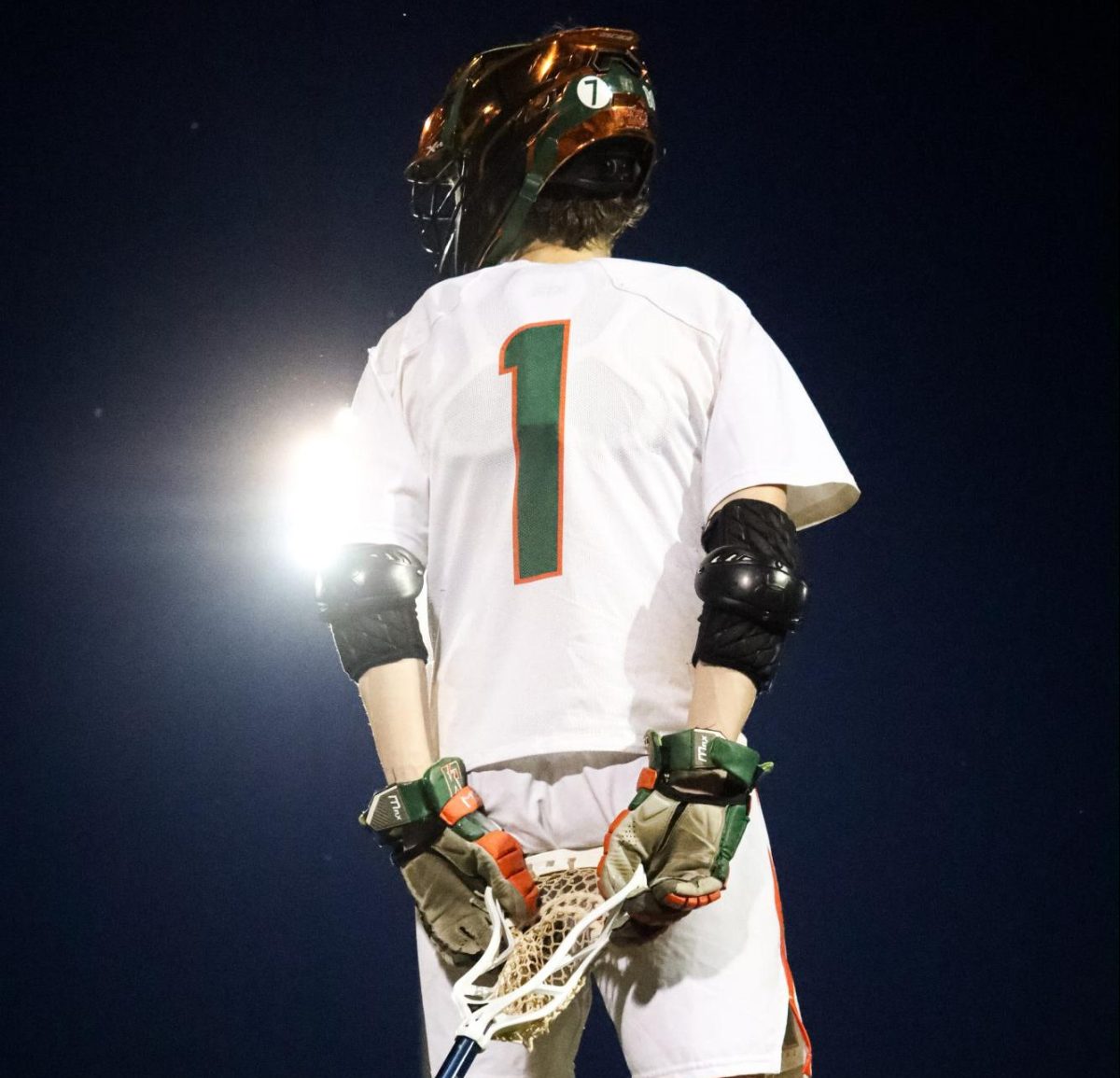 Ryan Sample, Senior Lacrosse player waiting to make some plays. 