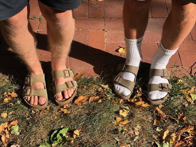 Are toes in? The sandals and socks debate.